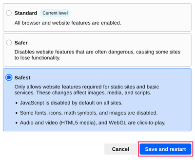Ayarları kaydedip tarayıcıyı yeniden başlatın