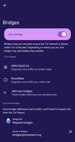 Tor VPN uygulamasını köprüleri kullanacak şekilde yapılandırmak
