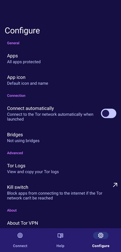 Tor VPN uygulamasını her başlatıldığında otomatik olarak bağlanacak şekilde yapılandırmak.